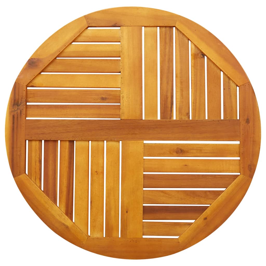 Piano per Tavolo Ø70x2 cm Rotondo in Legno Massello di Acacia