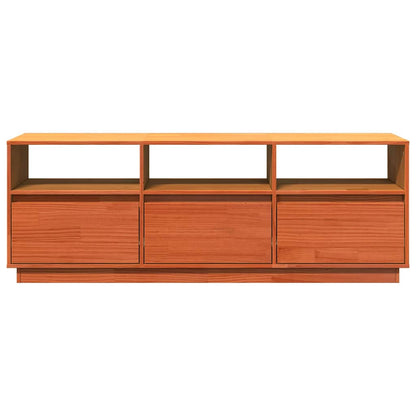 Mobile TV Marrone Cera 140x37x50 cm Legno Massello di Pino | homemem39