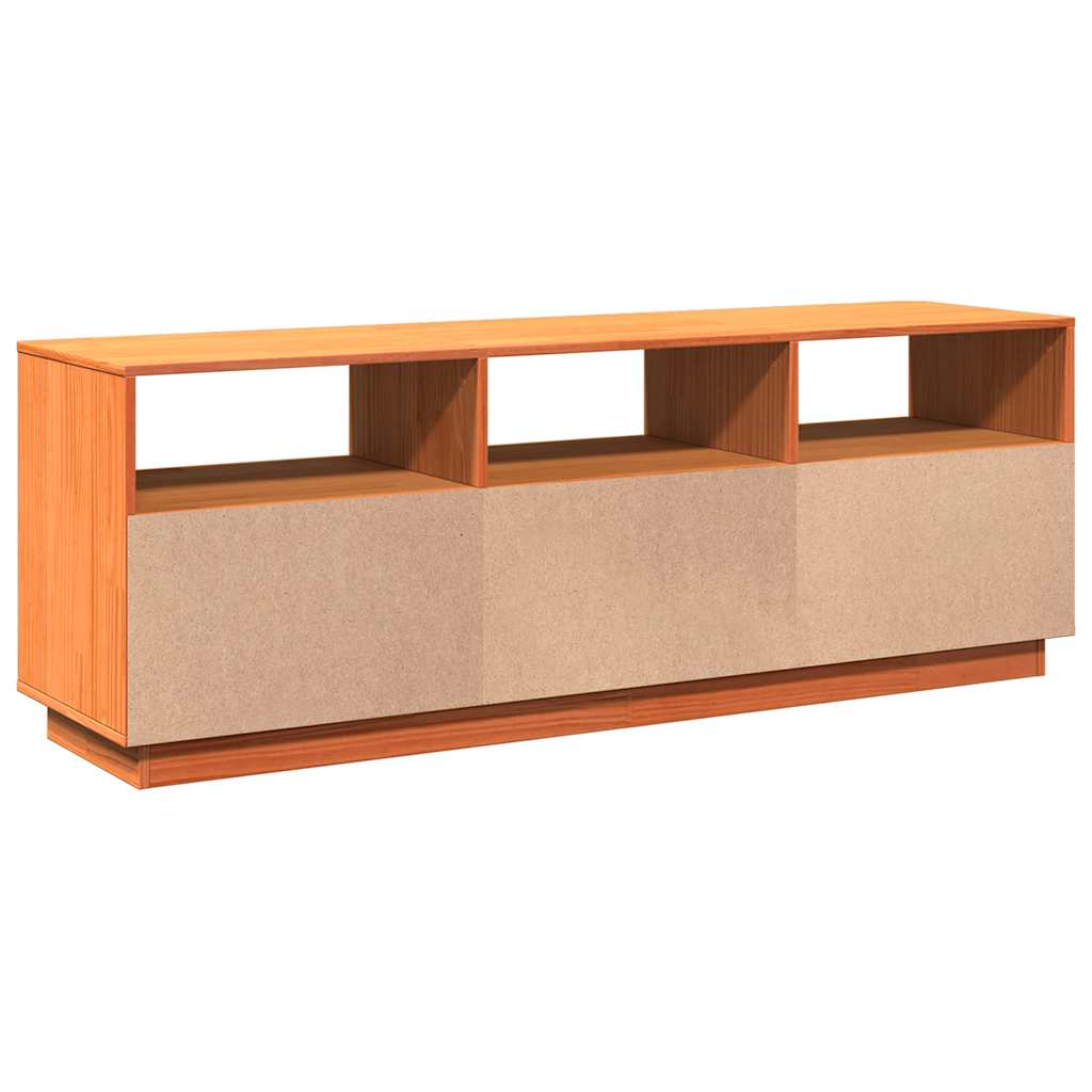 Mobile TV Marrone Cera 140x37x50 cm Legno Massello di Pino | homemem39