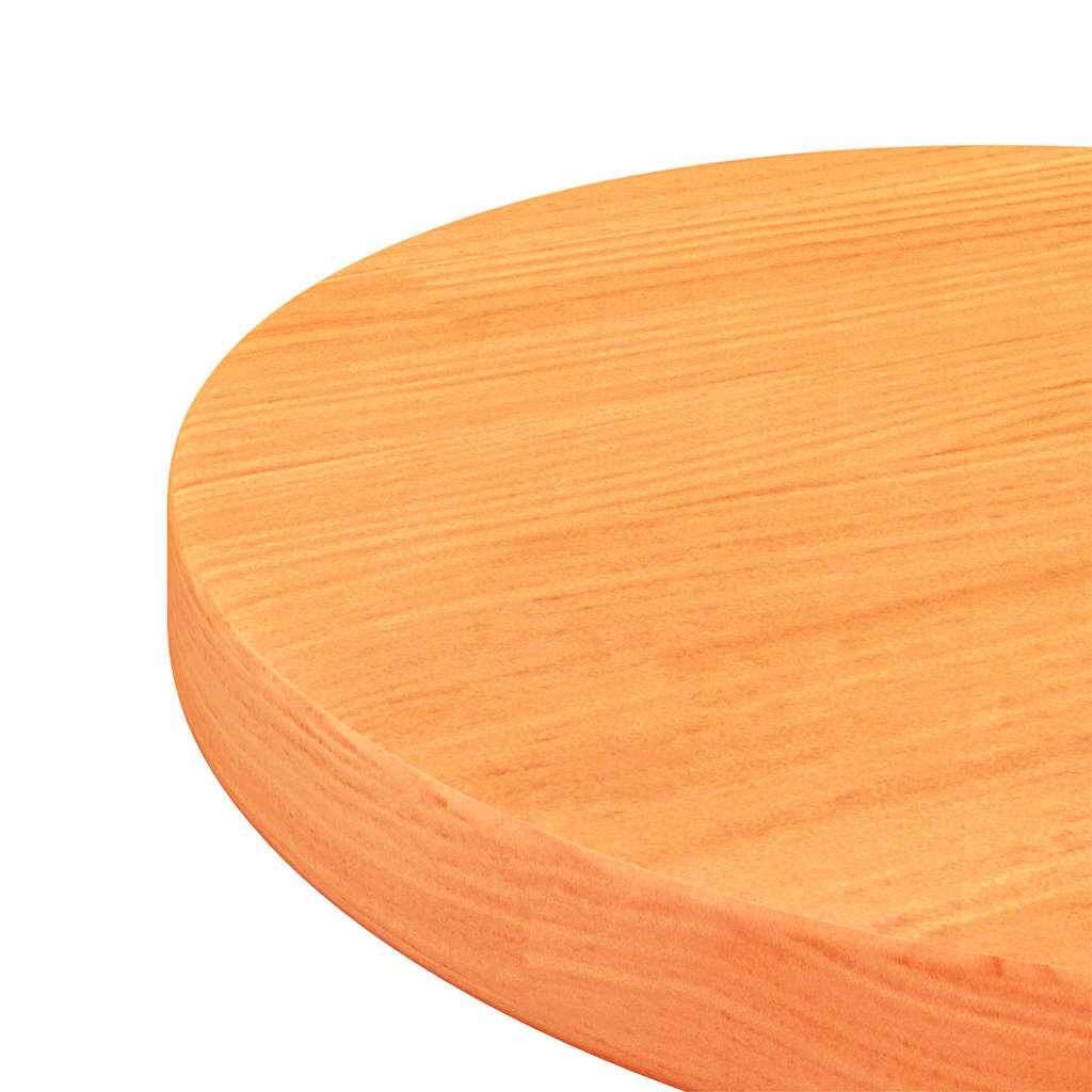Piano Tavolo Rotondo Marrone Cera Ø30x2,5cm Legno Massello Pino | homemem39