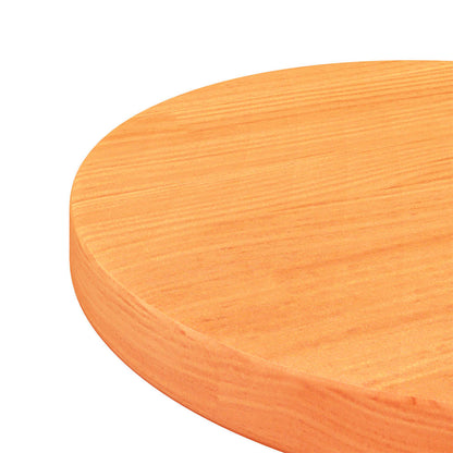 Piano Tavolo Rotondo Marrone Cera Ø30x2,5cm Legno Massello Pino | homemem39