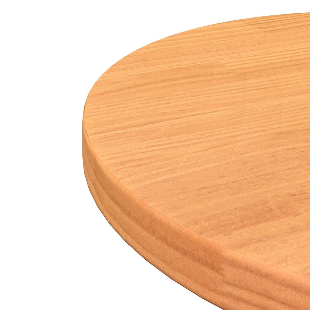 Piano Tavolo Rotondo Marrone Cera Ø40x2,5cm Legno Massello Pino | homemem39
