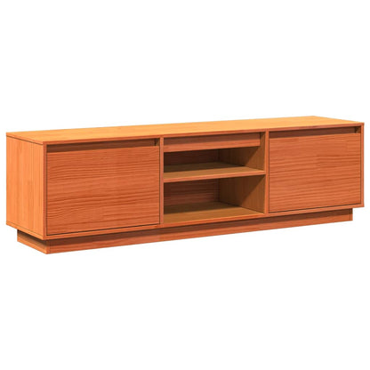 Mobile TV Marrone Cera 140x35x40 cm in Legno Massello di Pino | homemem39