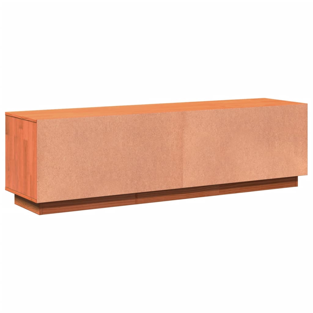 Mobile TV Marrone Cera 140x35x40 cm in Legno Massello di Pino - homemem39