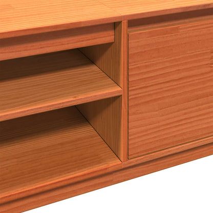 Mobile TV Marrone Cera 140x35x40 cm in Legno Massello di Pino | homemem39