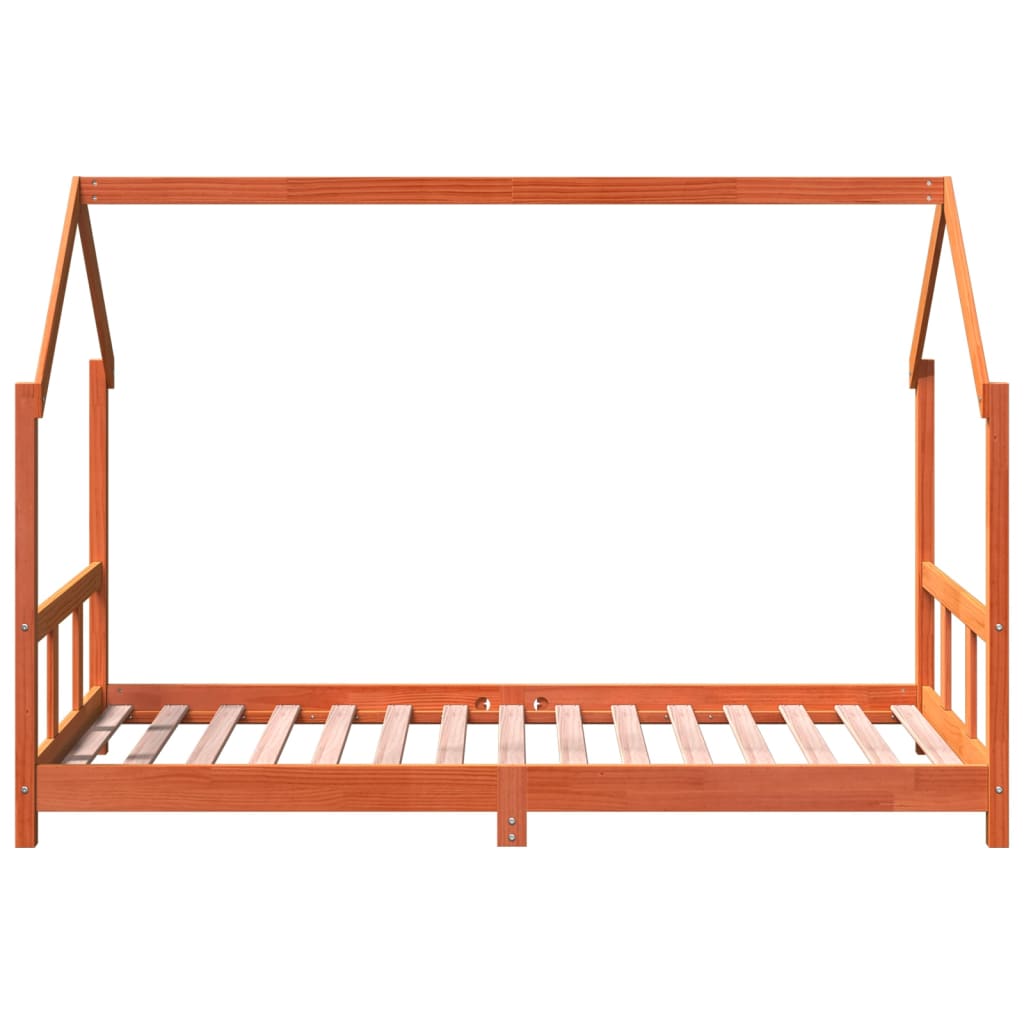Giroletto per Bambini Marrone Cera 90x190cm Legno Massello Pino - homemem39