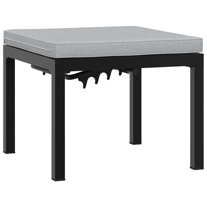 Panche Giardino con Cuscini 2pz Nere Acciaio Verniciato Polvere - homemem39