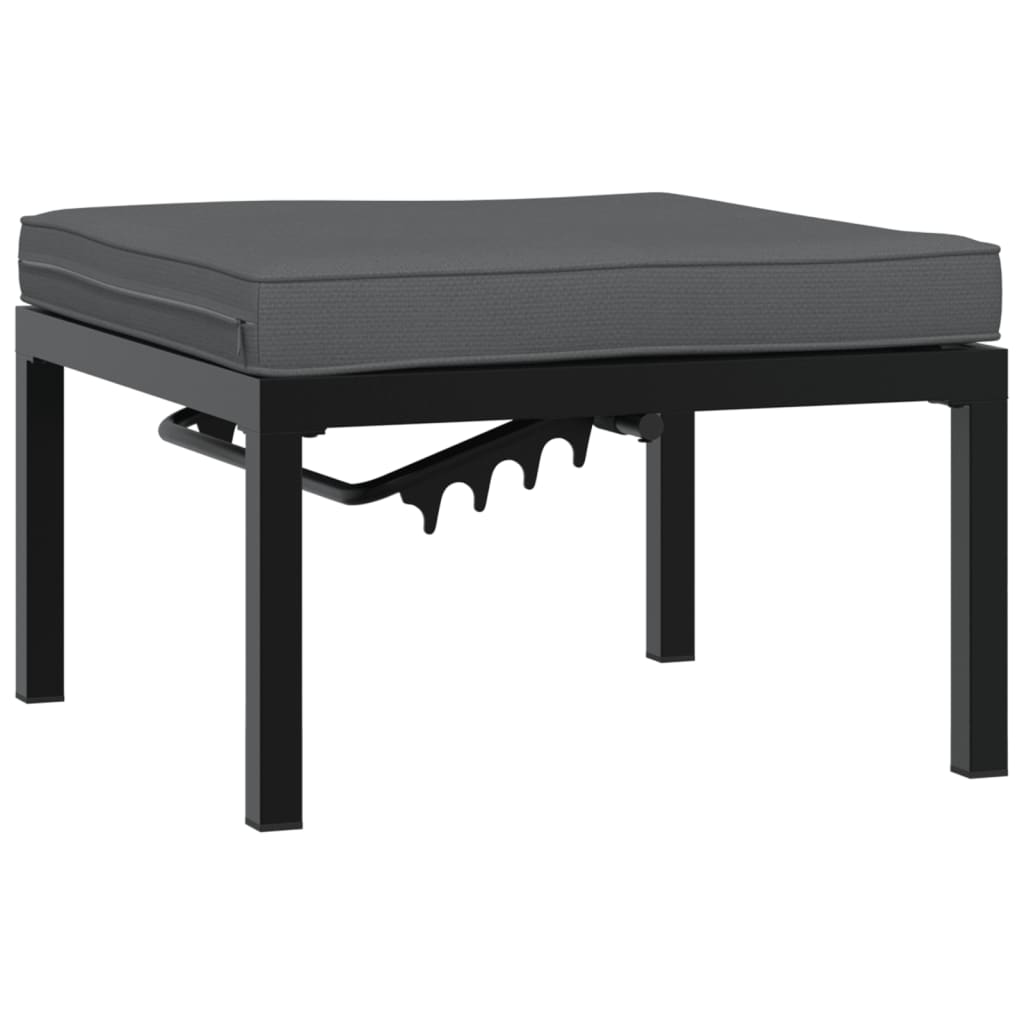 Panca da Giardino con Cuscini Nera in Alluminio - homemem39