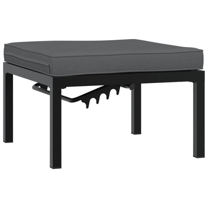 Panca da Giardino con Cuscini Nera in Alluminio - homemem39