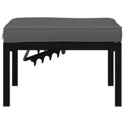 Panca da Giardino con Cuscini Nera in Alluminio - homemem39