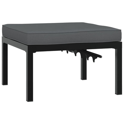 Panca da Giardino con Cuscini Nera in Alluminio - homemem39