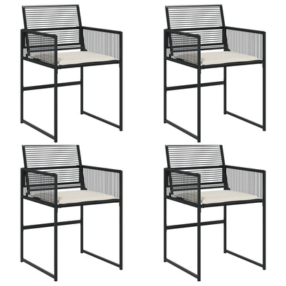 Sedie da Giardino con Cuscini 4 pz Nere in Polyrattan - homemem39