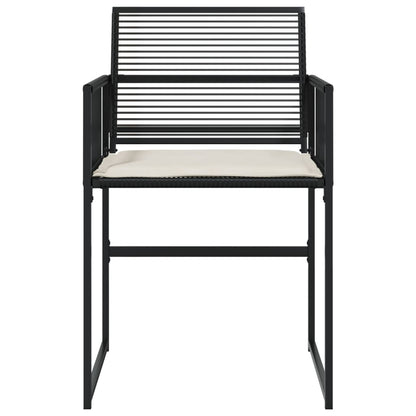 Sedie da Giardino con Cuscini 4 pz Nere in Polyrattan - homemem39