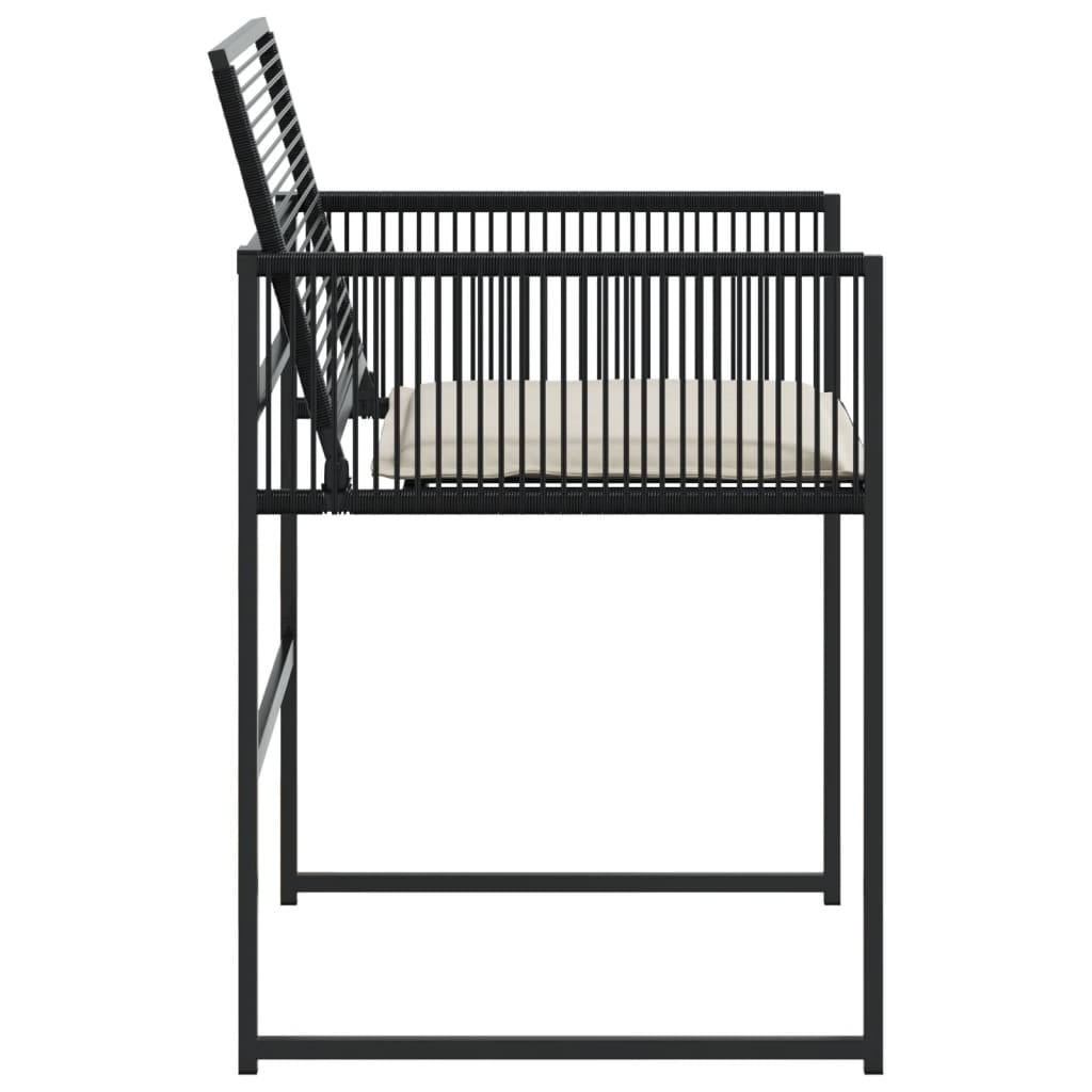 Sedie da Giardino con Cuscini 4 pz Nere in Polyrattan - homemem39