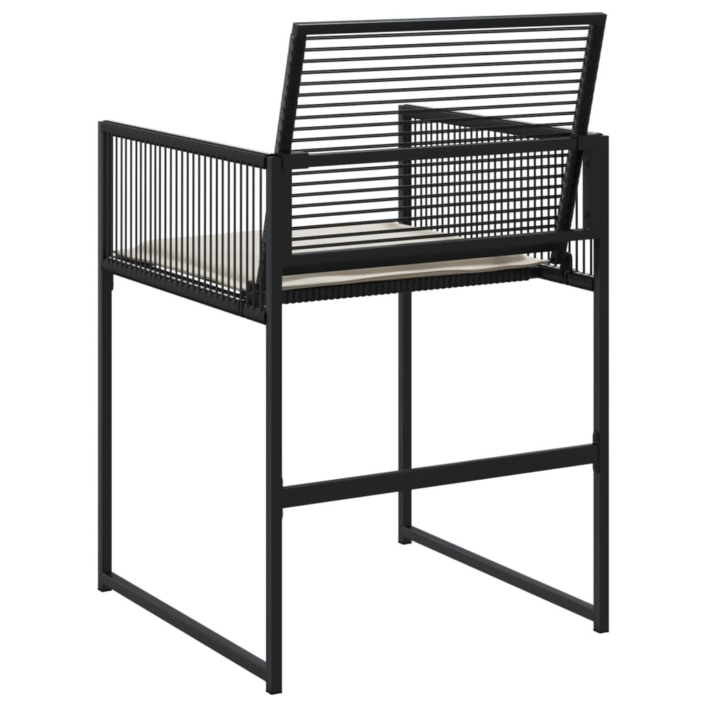 Sedie da Giardino con Cuscini 4 pz Nere in Polyrattan - homemem39