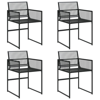Sedie da Giardino 4 pz Nere in Polyrattan - homemem39