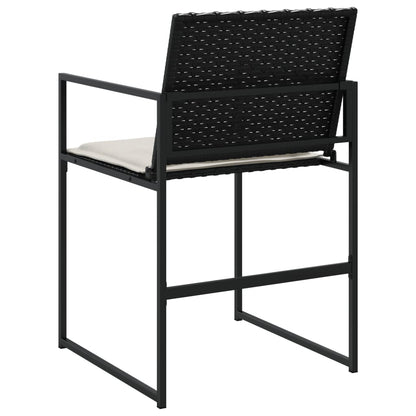 Sedie da Giardino con Cuscini 4 pz Nere in Polyrattan | homemem39