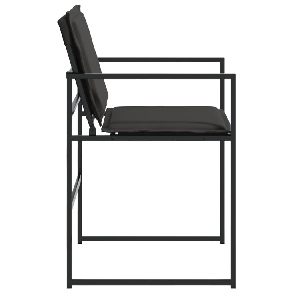 Sedie da Giardino con Cuscini 4 pz Neri in Acciaio e Textilene | homemem39
