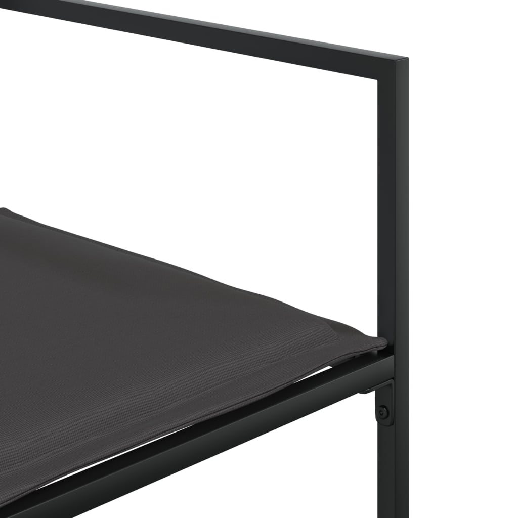 Sedie da Giardino con Cuscini 4 pz Neri in Acciaio e Textilene - homemem39