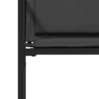 Sedie da Giardino con Cuscini 4 pz Neri in Acciaio e Textilene | homemem39