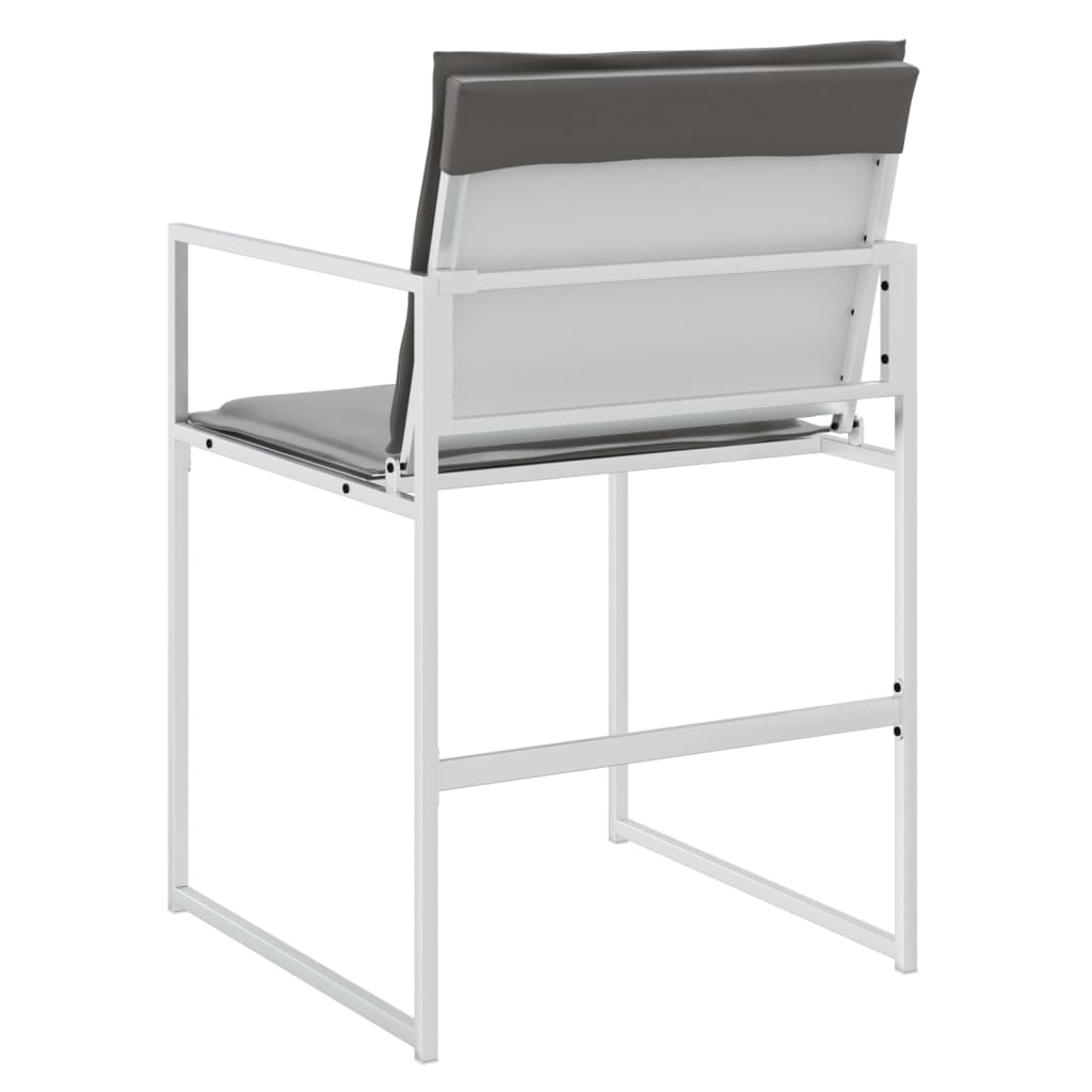 Sedie da Giardino con Cuscini 4 pz Bianchi Acciaio e Textilene | homemem39