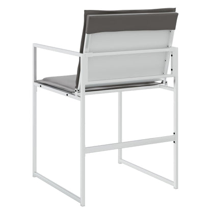 Sedie da Giardino con Cuscini 4 pz Bianchi Acciaio e Textilene | homemem39
