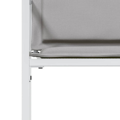 Sedie da Giardino con Cuscini 4 pz Bianchi Acciaio e Textilene - homemem39