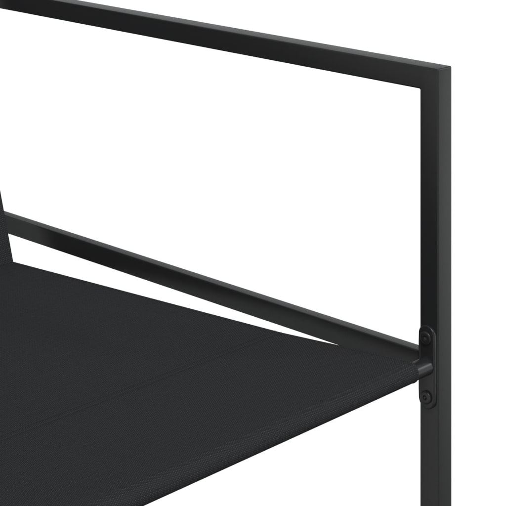 Sedie da Giardino 4 pz Neri in Acciaio e Textilene - homemem39