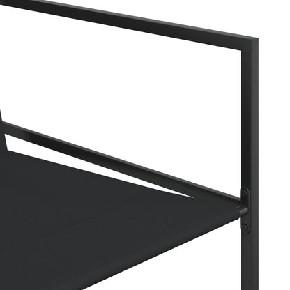 Sedie da Giardino 4 pz Neri in Acciaio e Textilene - homemem39