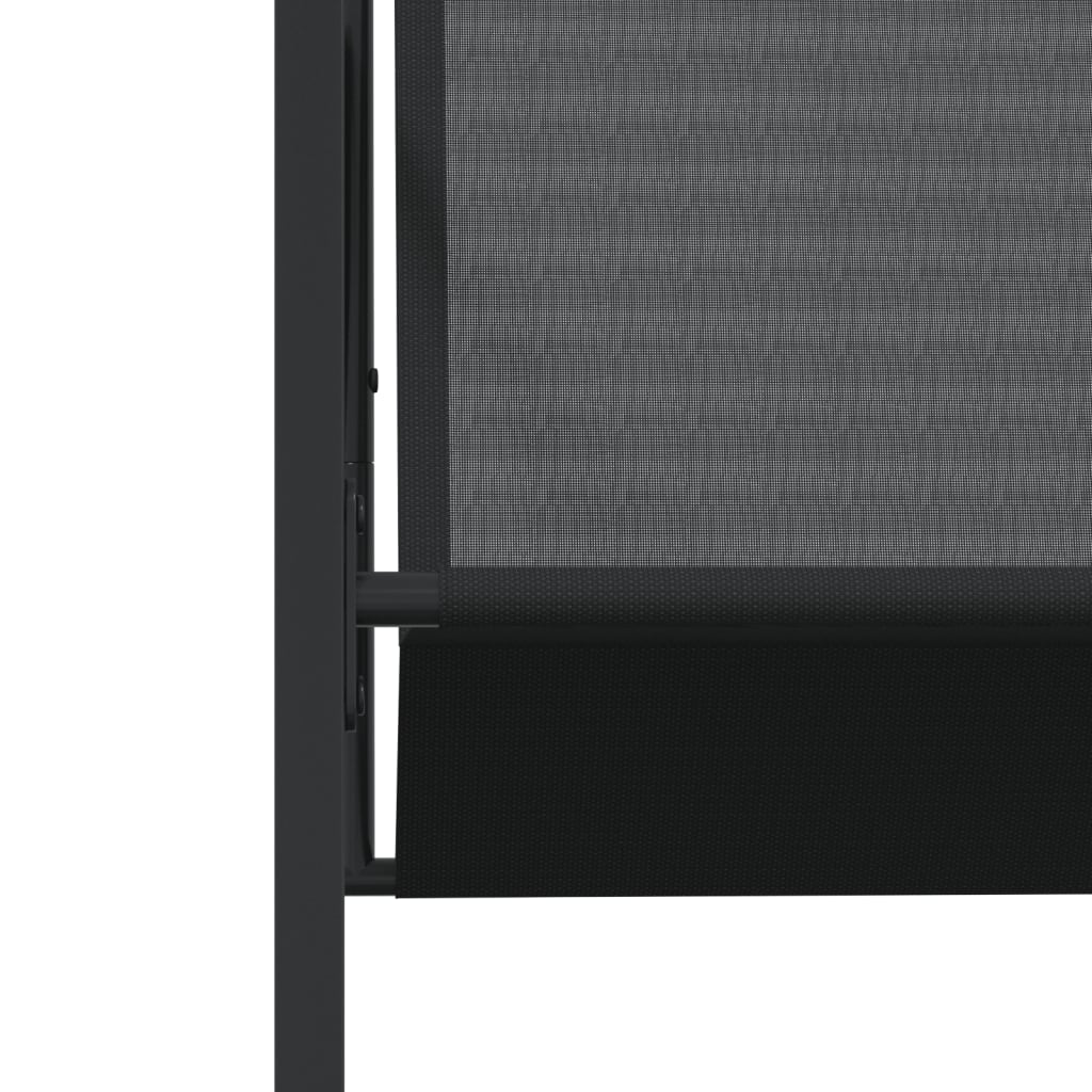 Sedie da Giardino 4 pz Neri in Acciaio e Textilene - homemem39