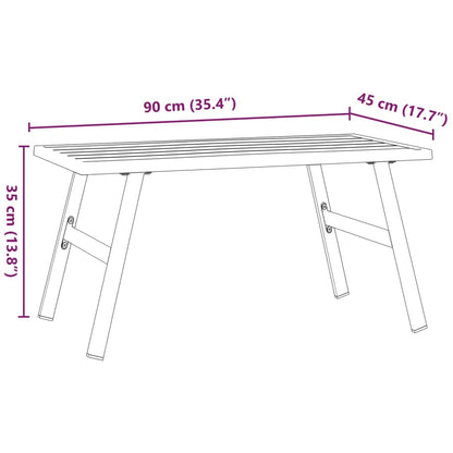 Tavolino da Giardino Nero 90x45x35cm Acciaio Verniciato Polvere | homemem39
