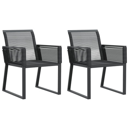 Sedie da Giardino Set 2 pz Polyrattan Nero - homemem39