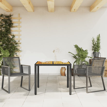 Sedie da Giardino Set 2 pz Polyrattan Nero