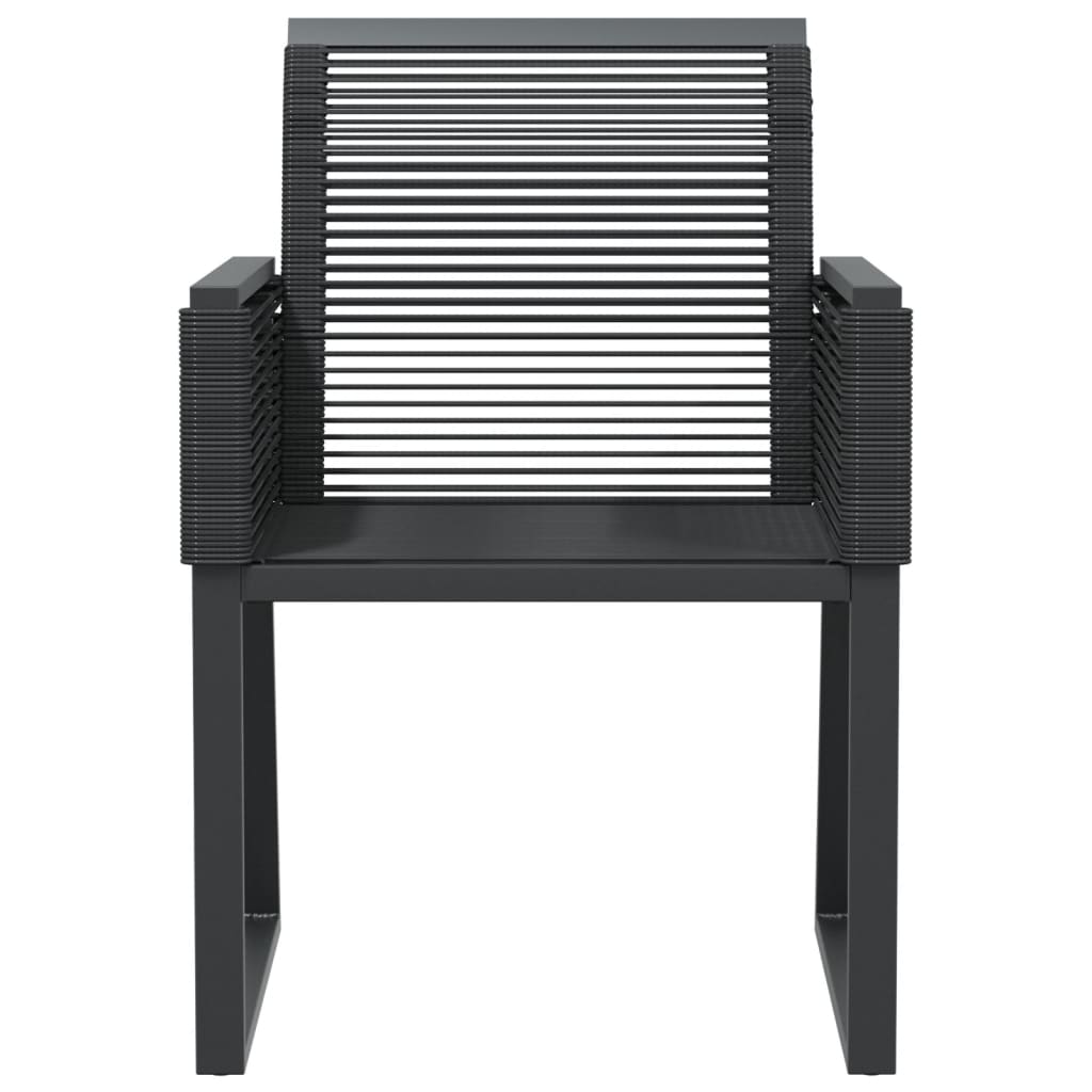 Sedie da Giardino Set 2 pz Polyrattan Nero