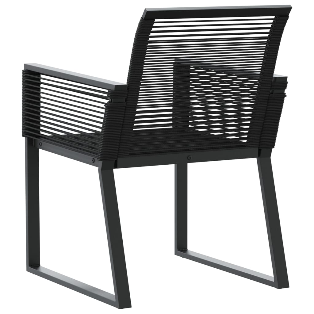 Sedie da Giardino Set 2 pz Polyrattan Nero - homemem39