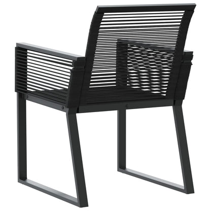 Sedie da Giardino Set 2 pz Polyrattan Nero - homemem39