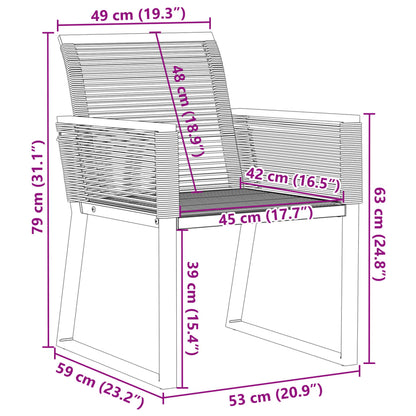 Sedie da Giardino Set 2 pz Polyrattan Nero