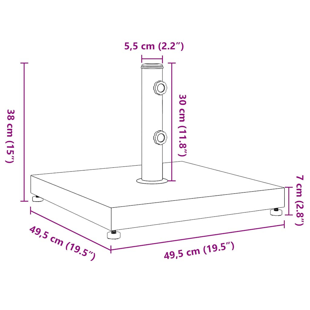 Base per Ombrellone per Pali Ø32/38/48 mm 28 kg Rotonda - homemem39