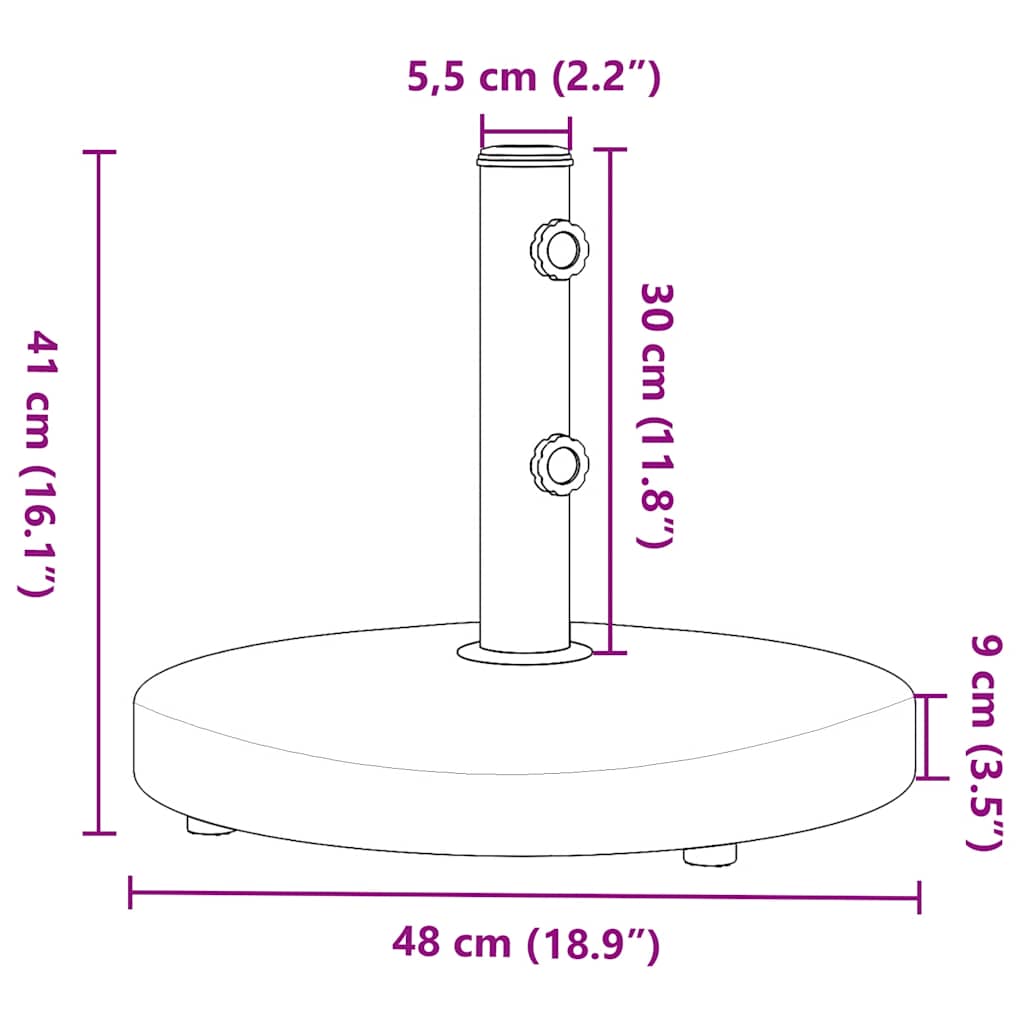 Base per Ombrellone per Pali Ø32/38/48 mm 25 kg Rotonda - homemem39