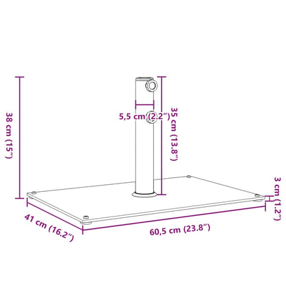 Base per Ombrellone per Pali Ø32/38/48 mm 15 kg Rettangolare | homemem39