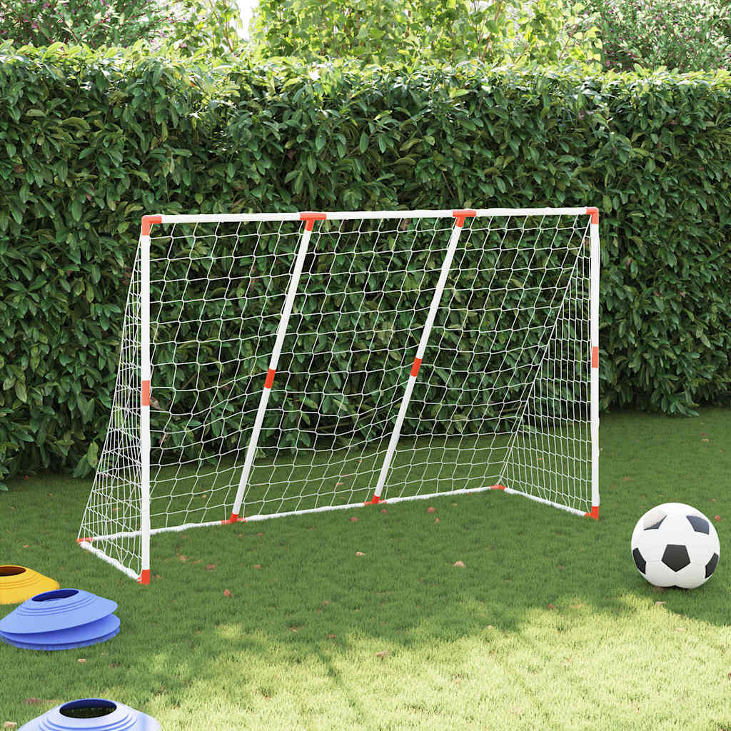Porte Calcio Bambini con Palloni 2 in 1 Bianche 184x64x124 cm | homemem39