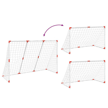 Porte Calcio Bambini con Palloni 2 in 1 Bianche 184x64x124 cm | homemem39