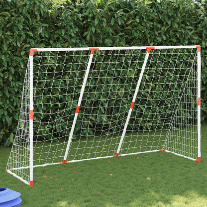Porte Calcio Bambini con Palloni 2 in 1 Bianche 184x64x124 cm | homemem39