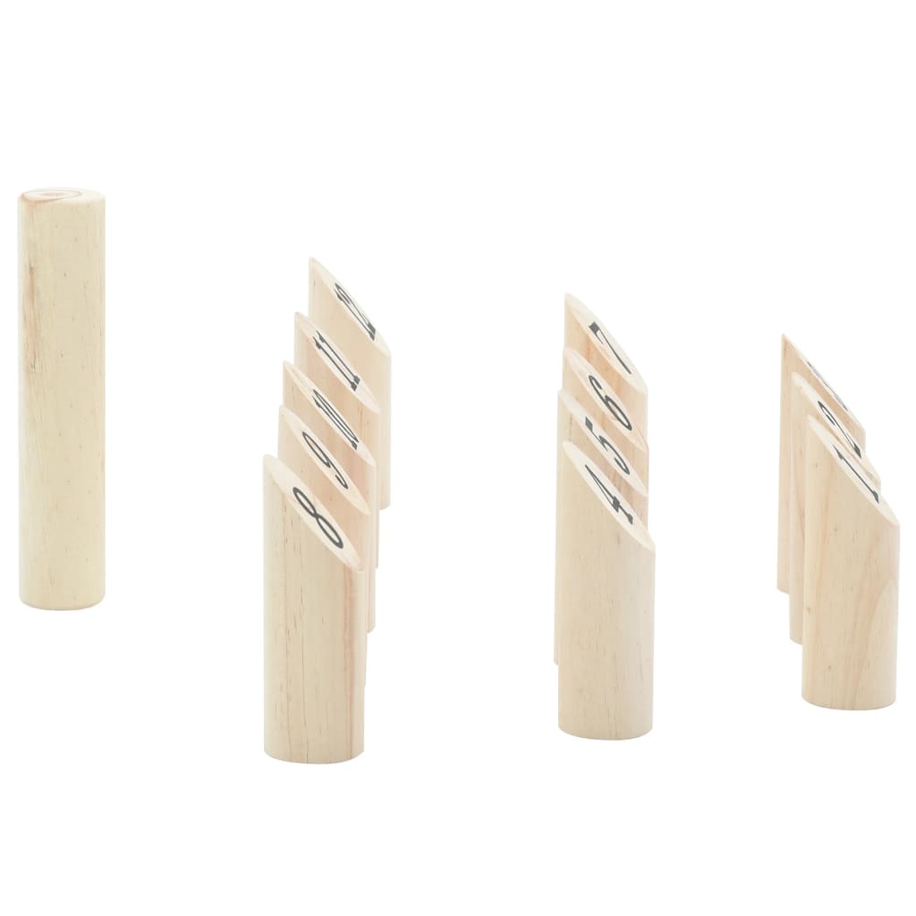 Set Gioco Kubb Numerici 13pz con Custodia Legno Massello Pino - homemem39