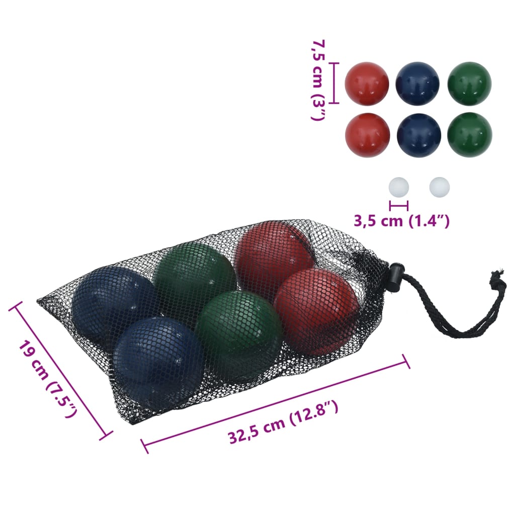 Set Bocce 8 pz con Custodia Trasporto in Legno Massello di Pino - homemem39