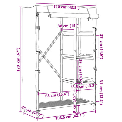Armadio 110x45x170 cm in Bambù - homemem39