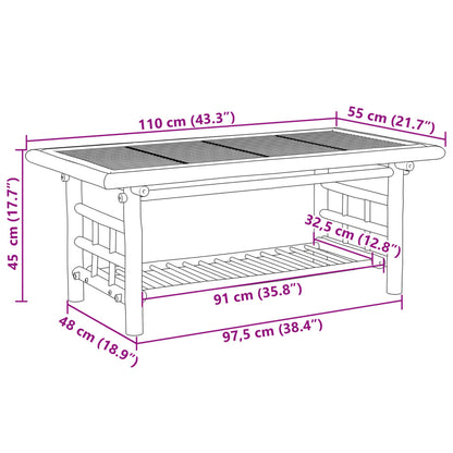 Tavolino da Salotto 110x55x45 cm in Bambù | homemem39