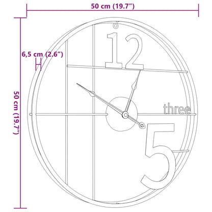 Orologio da Parete Oro Ø50 cm in Ferro - homemem39