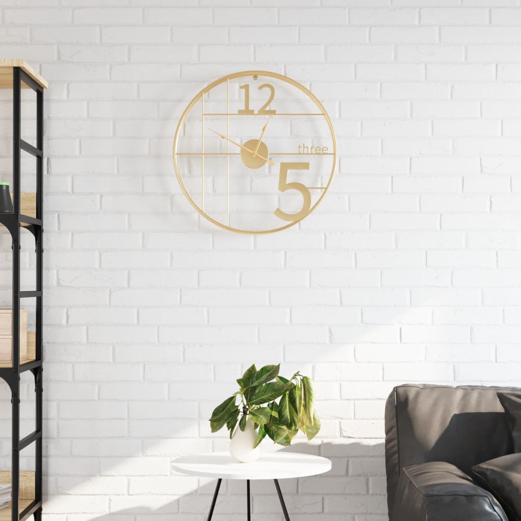 Orologio da Parete Oro Ø50 cm in Ferro - homemem39