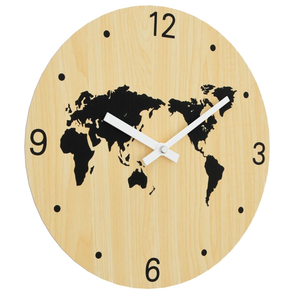 Orologio a Parete Giallo e Nero Ø30 cm in Legno Multistrato - homemem39